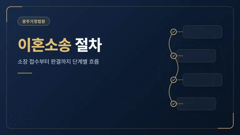 광주가정법원 이혼소송 절차